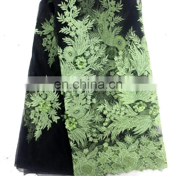 2016 Wholesale French Tulle Lace EMBROIDERY LACE FABRIC Beaded Lace Fabric for Aso-ebi Wedding Party photo-3