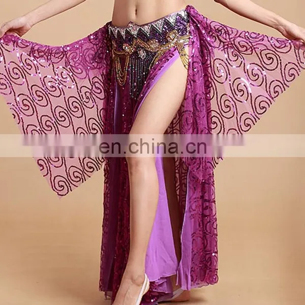 High Sequin Fabric Shiny Hot Sexy Belly Dance Long Dress Q-6032# photo-4