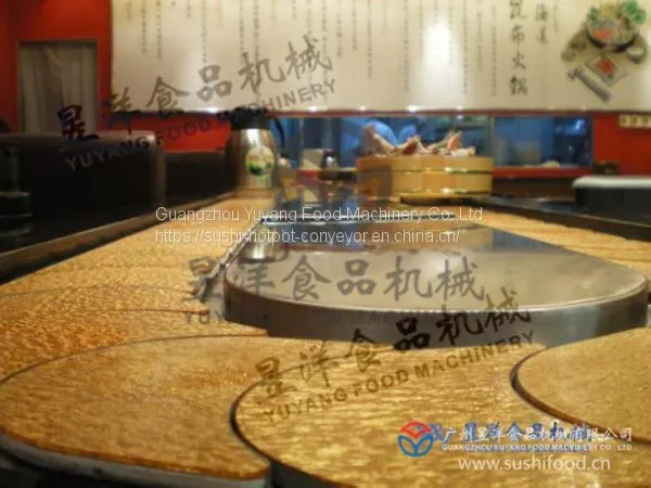 Rust-free Wear-resistant Light / Durable Hot Pot Rotary Conveyor Belt System photo-2