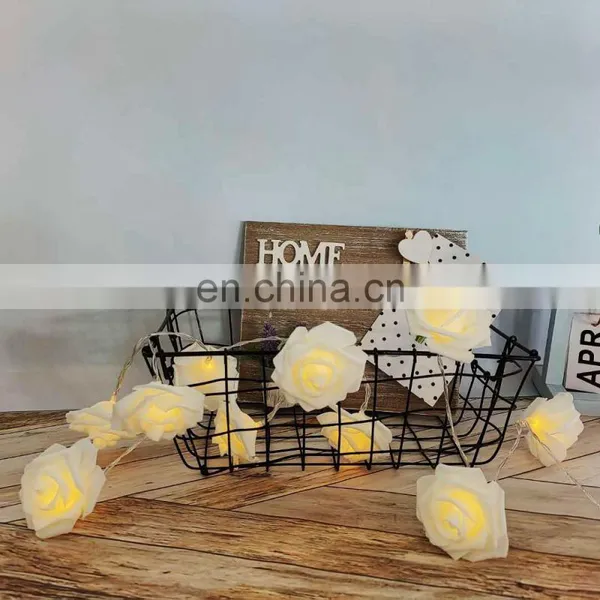 For Valentine's Day Wedding Decorative String Light Rose Battery Operated 10 LED Warm White Flower String Light photo-4