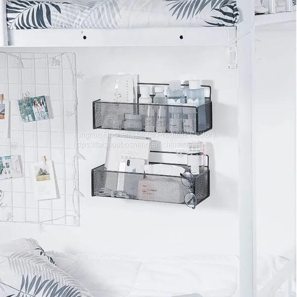 Simple Style Bathroom Hanging Shelf Metal Bathroom Storage Wall Mounted photo-3