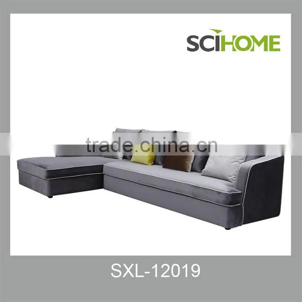 2014 Modern Design L-Shaped Low Back Fabric Living Room Sofa Set photo-2