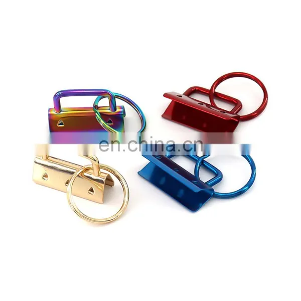 Lanyard Key Fob Hardware With Flat Ring Key Ring Wristlet Hardware Clamp Supplies photo-5