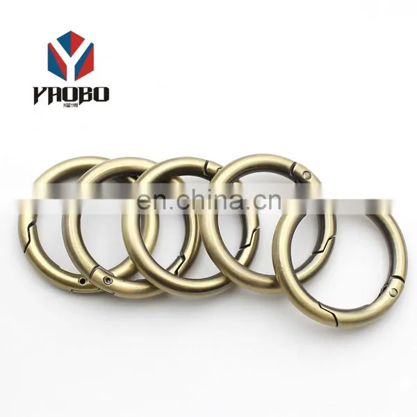 Circle Round Carabiner Spring Snap Clip Hook O Ring Spring Gate Clasp Buckle photo-4