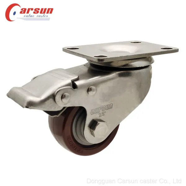 Medium Duty Stainless Steel Casters SS304 Stainless Steel 2.5/3/3.5/4/5/6 Inch PU/PA/TPR/PP Industrial Caster Wheels