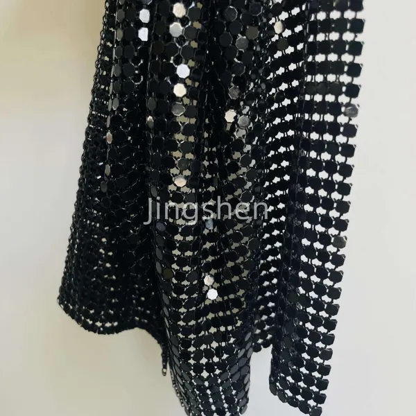 Gold Color Sequin Chain Mail Fabric Metal Mesh/flexible Metal Mesh Fabric photo-3
