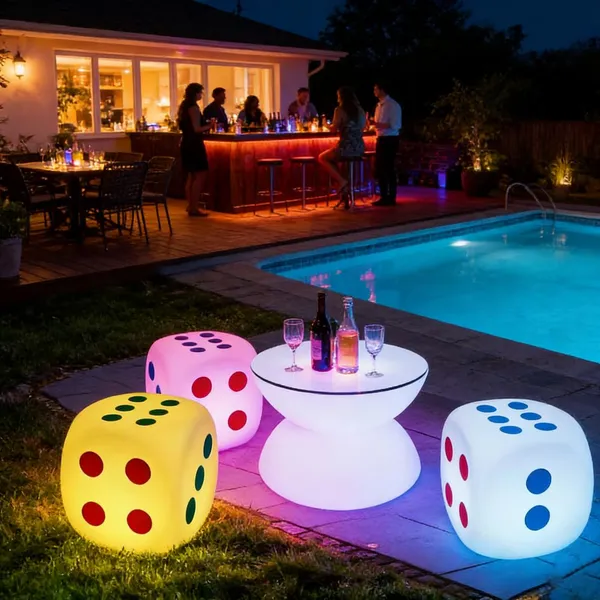 Portable Modern Design Plastic Remote Control Colors Changing Led Illuminated Bar Table Chair Outdoor Event Party Club Furniture photo-3