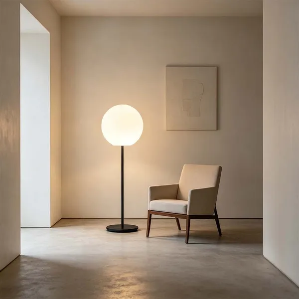 Minimalist Round Globe Floor Standing Lamp, Customizable Height Dimmable Light, CE ROHS Indoor Floor Lamp photo-3