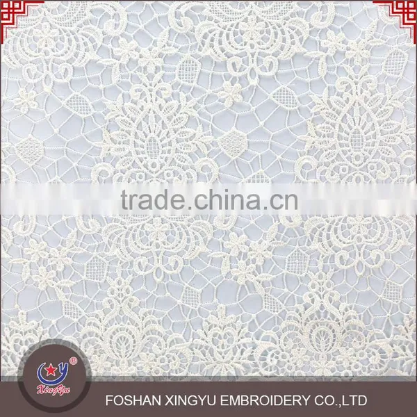 Top Quantity New Product Computerized White Embroidered Fabric With Cutwork Embroidery
