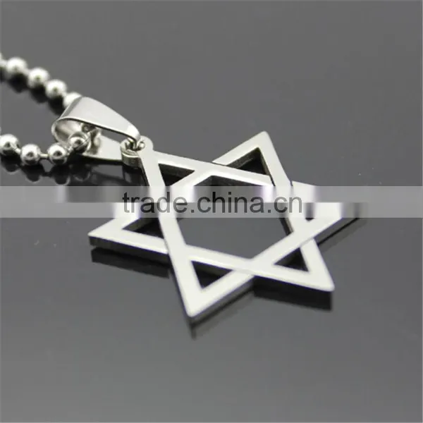 Wholesale Stainless Steel Hexagram Six Point Star Pendant Necklace photo-4