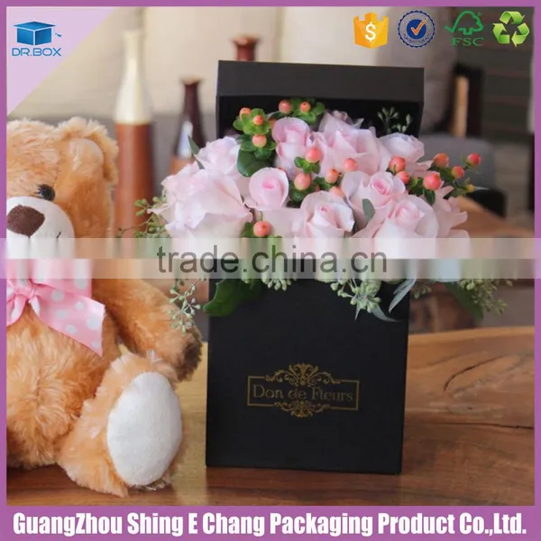 Customer Sweet Black Square Cardboard Gift Roses Box photo-4