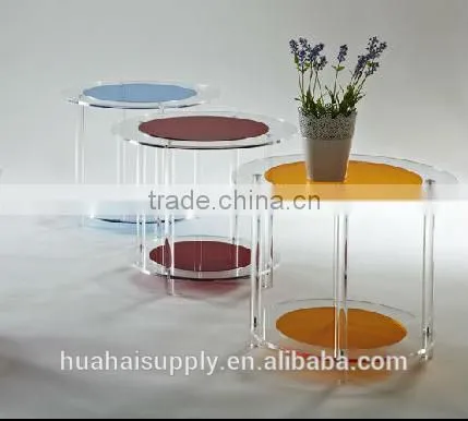Transparent Plastic Round Table Stand