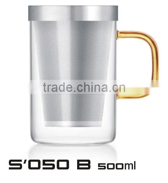 Office Personal Teacups With Stainless Steel Infusion/Filter/Strainer Factory Price