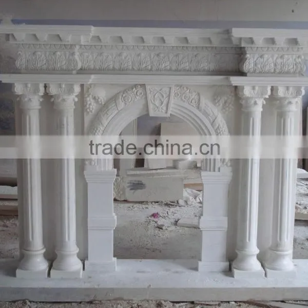 Roman Pillar Carved Fireplace Mantel Wholesale photo-5