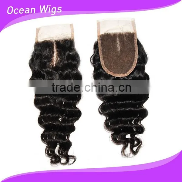 3 Way Part Closure, Deep Wave Style, Natural Color photo-2