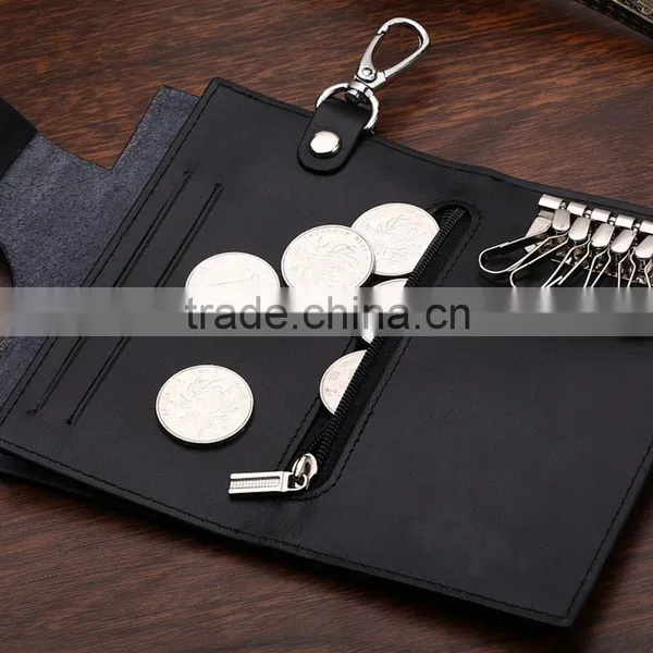 Soft Leather Bifold Card Coin Key Holder Case Wallet photo-2