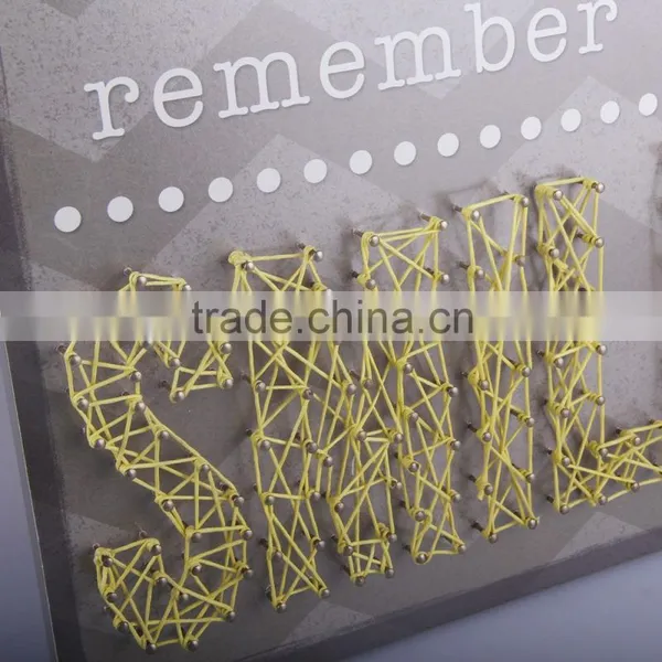 Hand Made Wooden String Wall Art With the Smile Letters Design for Home Decoration Quality Choice photo-2