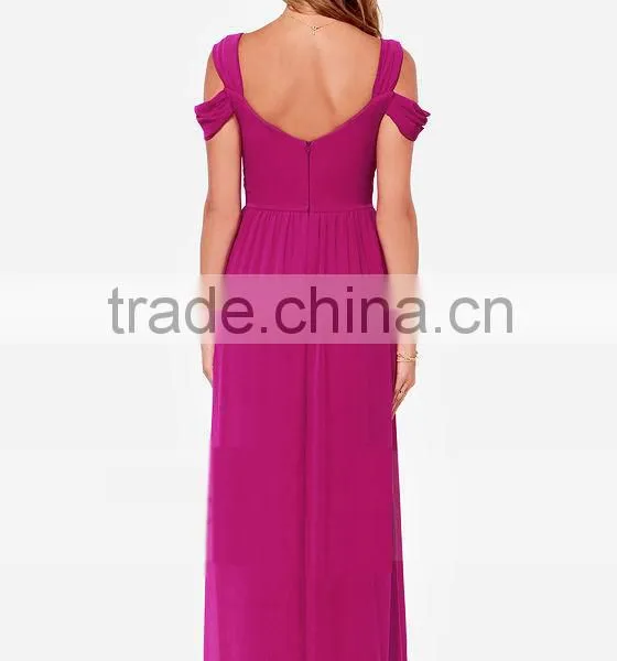 Women's Cute Purple V-Neck Dress photo-3