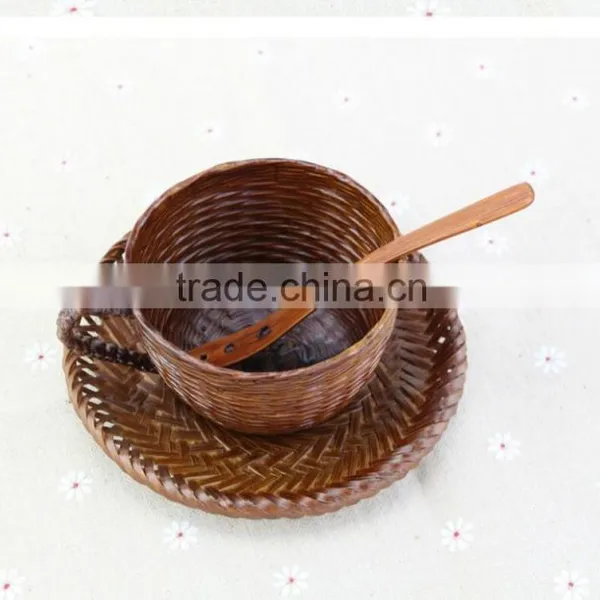 Natural Bamboo Coffee Cup,all Hand Make,cup Set With Spoon and Lid photo-2