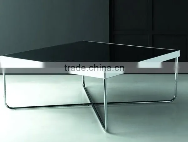 Glass Square Table in Stainless Steel Frame CT-075 photo-4