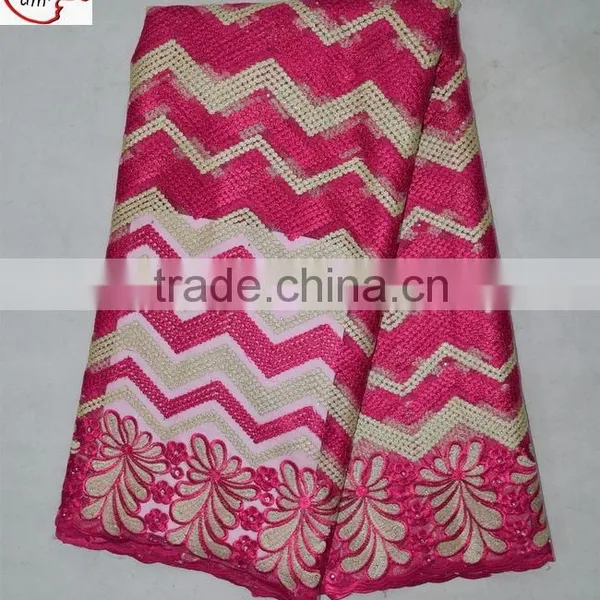 CL14-215 High Quality African French Net Lace Fabric, Tulle Lace Fabric Wholesale photo-3