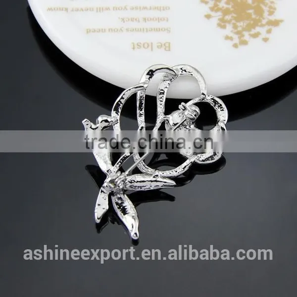 Exquisite Bridal Cute Beautiful Hollow Flower Crystal Rhinestone Brooch/handmade Rhinestone Brooch photo-4