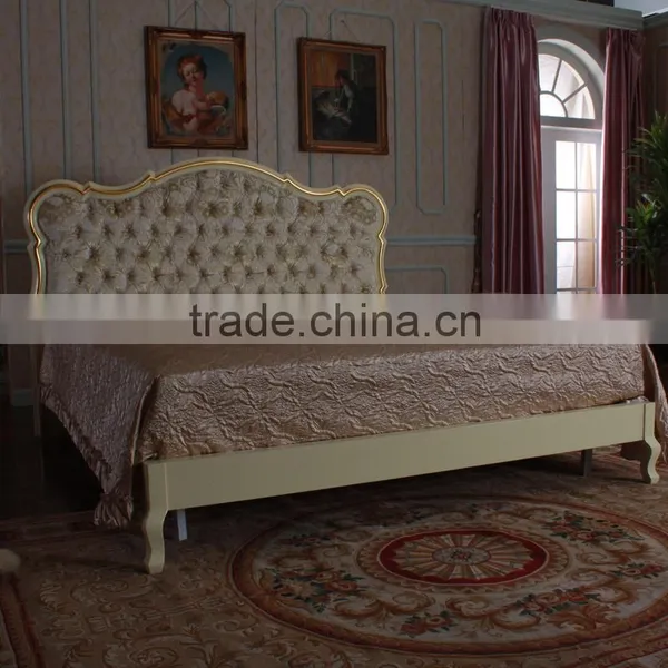 French Classic Furniture Solid Wood Bed Europe and America Style Home Furniture Bed photo-3