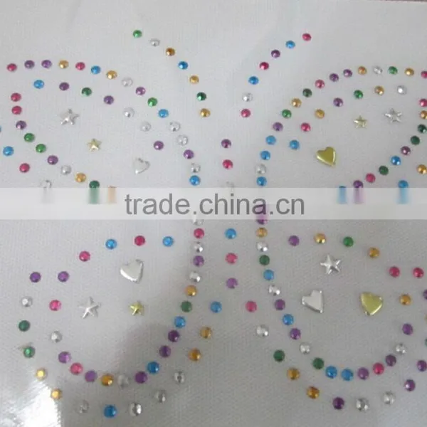 Mix Color Rhinestud and Nailhead Heat Transfer Iron on Sticker photo-3