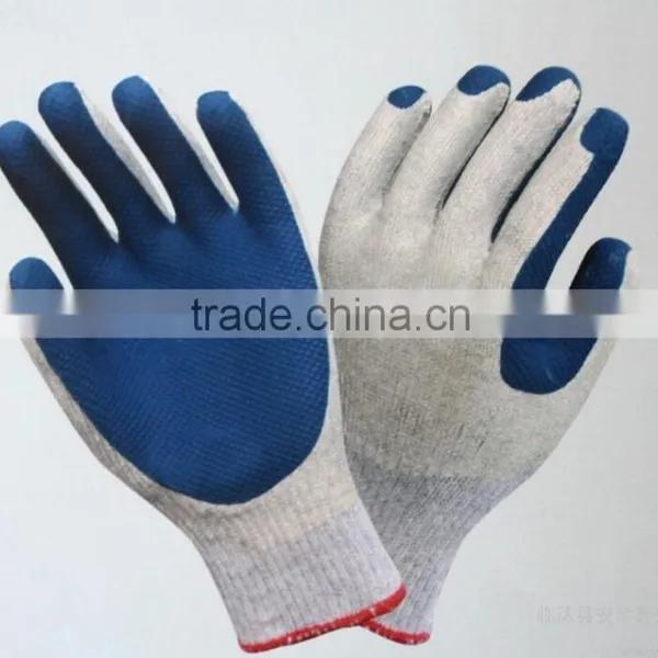 Blue Latex Coated Work Gloves/work Gloves Rubber