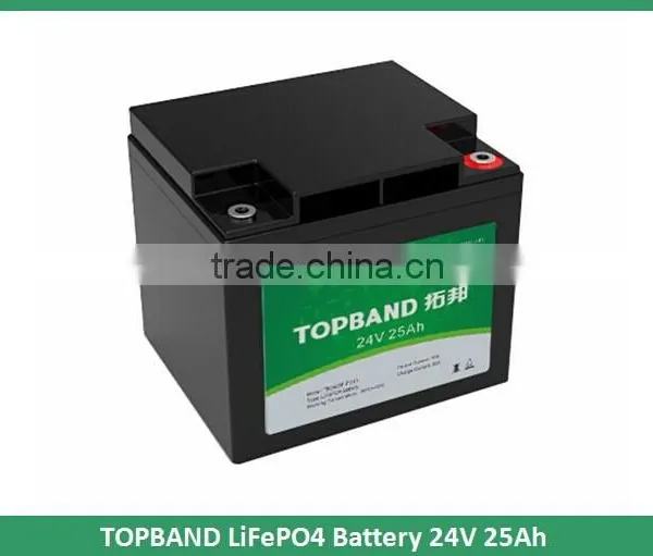 Hot Sale!!! TOPBAND 24V 25Ah LiFePO4 Batteries