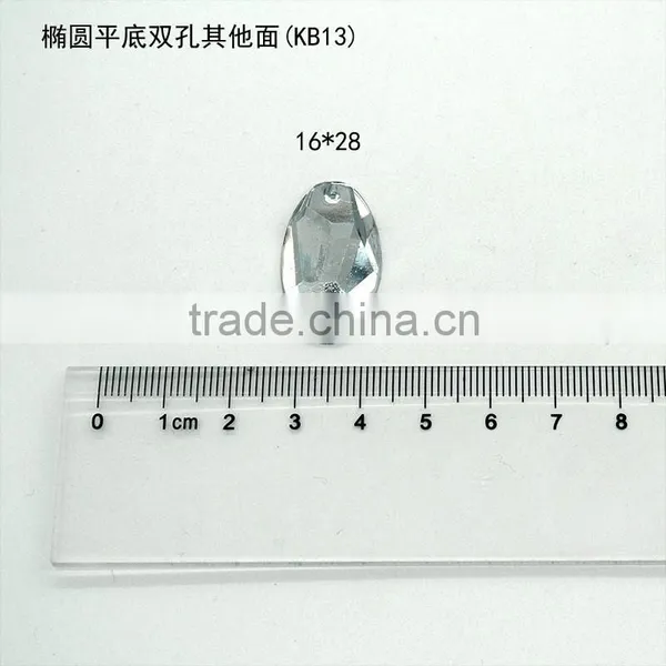 KB13 Oval 16*28 Cosmic Flat Back Sew on Acrylic Rhinestones for Fashion Decoration, Craft Making, Garment Bags Accessories photo-2