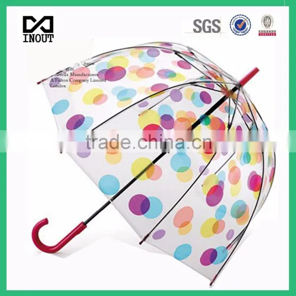 Fashion PVC Transparent Umbrella,bubble Umbrella, Colorful Clear Umbrella
