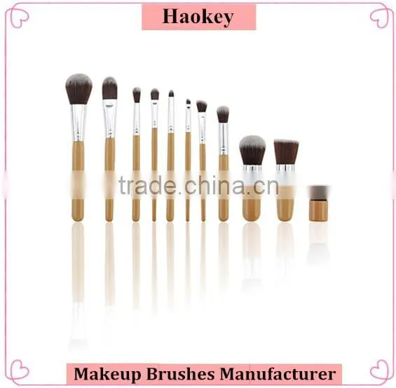 2016 OEM 11cs Bamboo Private Label Makeup Brush Set photo-2