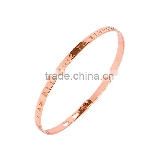 Memories Bangles With Customize Design Word 'I ALLERGIC TO STUPIDITY' With 4mm/7mm Width photo-2