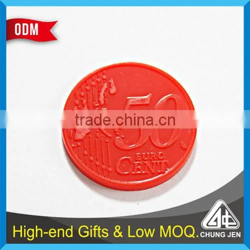 Customized Plastic/metal Embossed Soft Cloisonne Shopping Coin photo-3