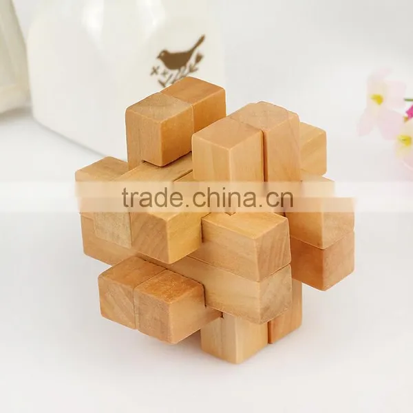 Chinese Traditional Wooden Educational Kongming Lock Burr Puzzle Toy photo-3