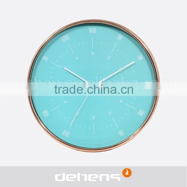 DEHENG 12 Inch Rose Golden Plastic Wall Clock photo-2