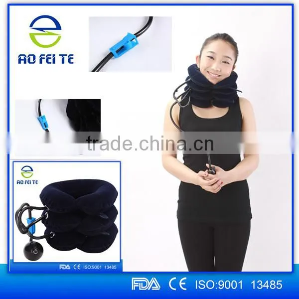 Full Flannel Soft Inflatable Air Neck Traction Cervical Collar/Cervical Traction Device photo-5