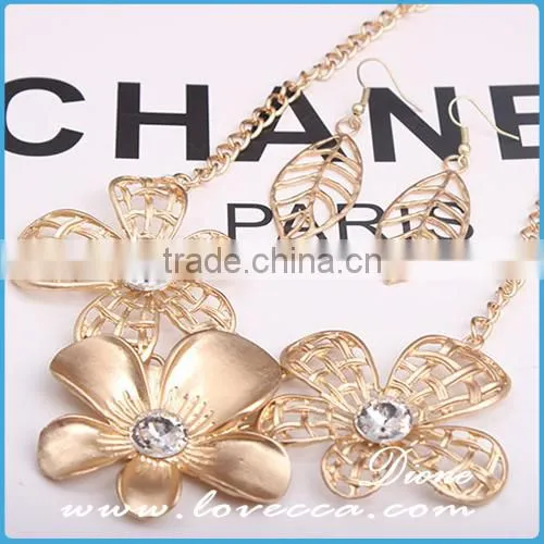 Africa Bridal Wedding Gift Jewelry Elegant Fashion Flower Necklace Jewelry Sets photo-4