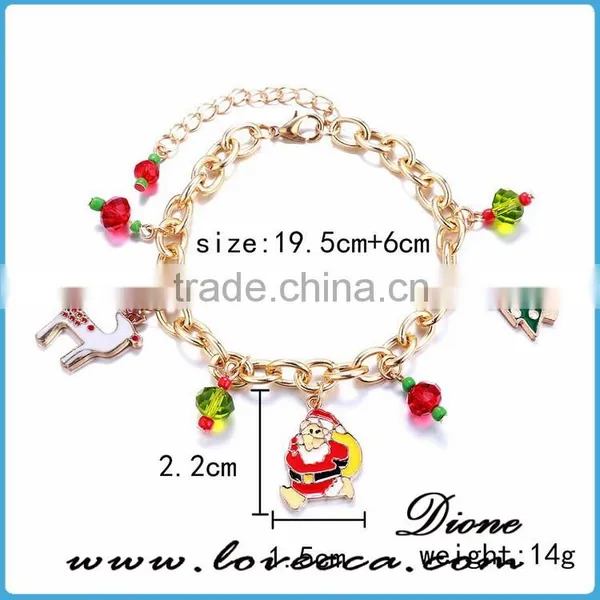 Fashion Design Various Colorful Charm Bracelet ,snowman,deer,XMAS Tree Charms photo-3