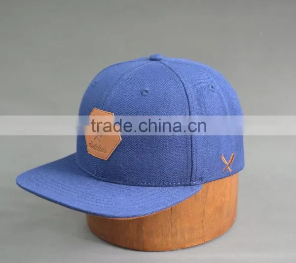 Custom 6 Panel Snapback Hat With PU Badge photo-3