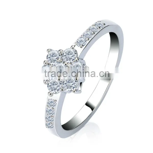 2016 Rellecona Bridal White Solitaire Accent Ring in 18k White Gold Plated for Wedding Anniversary