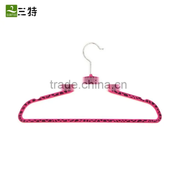 2 Colors Zebra-stripe Red Beige Magic Plastic Velvet Hanger photo-4