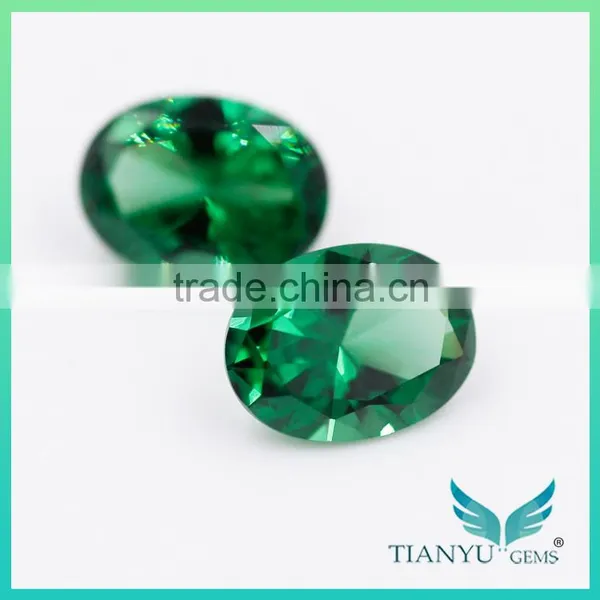 Synthetic Sapphire Nanosital #2092 Color Green Oval Cut for Sale photo-3