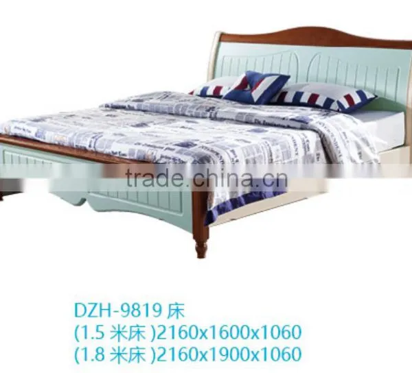 Mediterranean Style Prefab House New Design Solid Wood Blue Bedroom Furniture Set photo-2