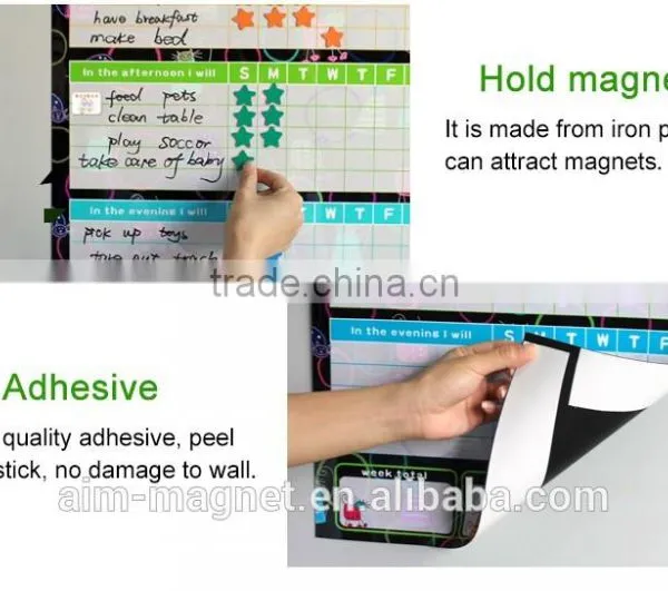 Magnetic Dry Erase Wall Sticker Printed Whiteboard Weekly Calendar 60 x 40 cm photo-3