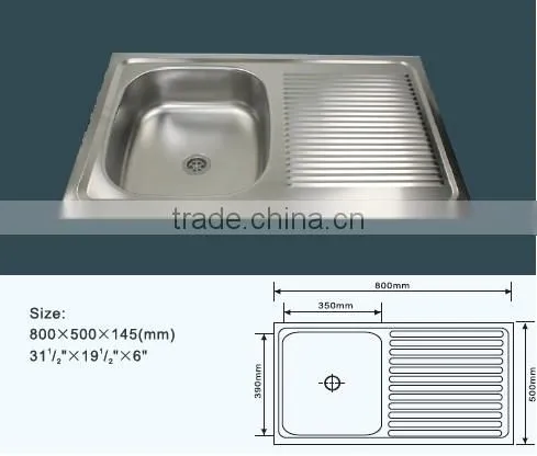 80x50cm Rectangular Bowl Shape and Stainless Steel Kitchen Sink photo-2