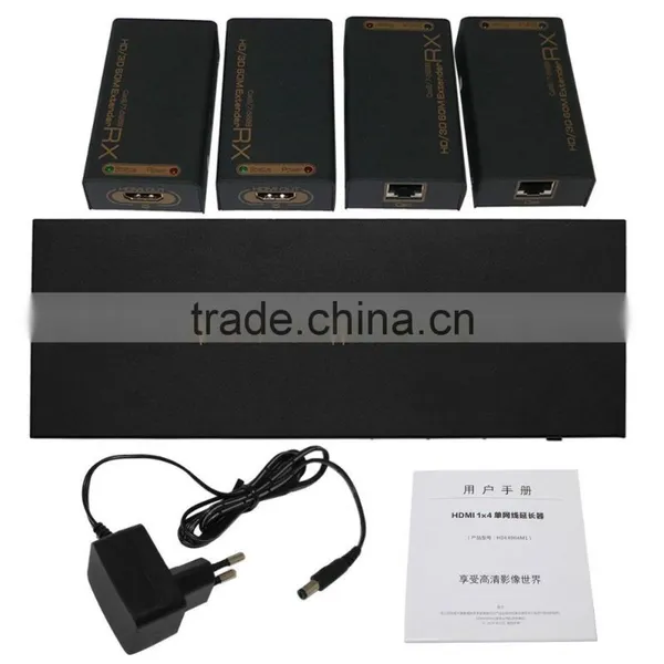Best HDMI Splitter 1x4 by 2CAT Extend 60M Full HD With Four Receiver (Support 3D)UK photo-5