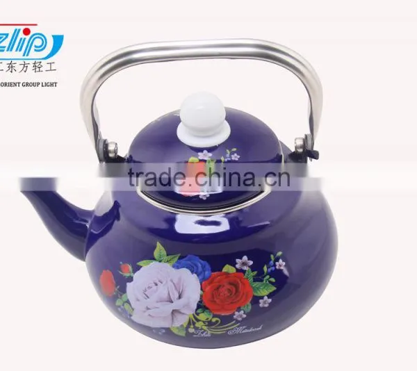 The Hot Selling High Quality Enamel Flower Kettle photo-3