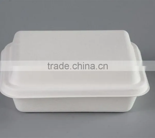 Biodegradable Sugarcane 800ml Food Container With Lid HR18 photo-3